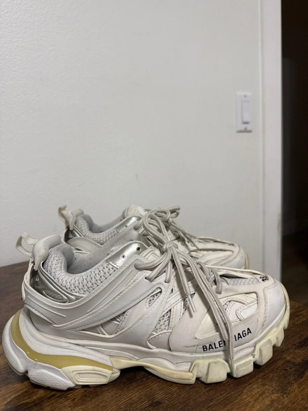 Balenciaga Chunky Lace-Up Sneakers in Cream - Picture 2 of 5